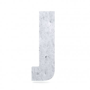 3D dekoratif beton alfabesi, büyük harf J