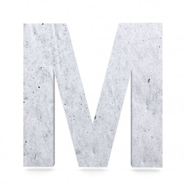 3D dekoratif beton alfabesi, büyük harf M