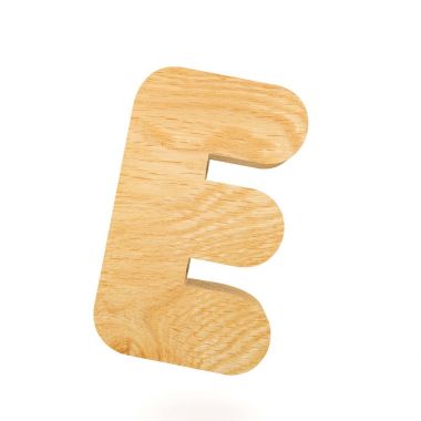 3D dekoratif ahşap alfabe, büyük harf E