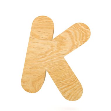 3D dekoratif ahşap alfabe, büyük harf K
