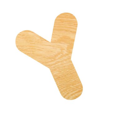 3D dekoratif ahşap alfabe, büyük harf Y