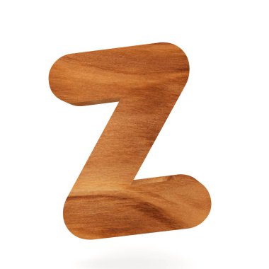 3D dekoratif ahşap alfabe, büyük harf Z