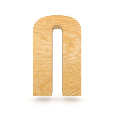 3D dekoratif ahşap alfabe, büyük harf N