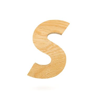 3D dekoratif ahşap alfabe, büyük harf S