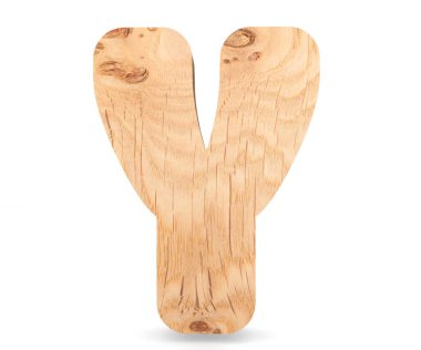 3D dekoratif ahşap alfabe, büyük harf Y