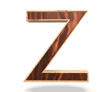 3D dekoratif ahşap alfabe, büyük harf Z