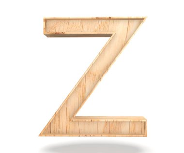 3D dekoratif ahşap alfabe, büyük harf Z