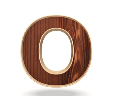 3D dekoratif ahşap alfabe, büyük harf O