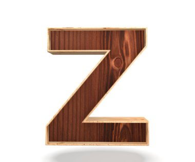 3D dekoratif ahşap alfabe, büyük harf Z