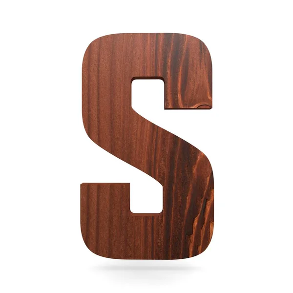 Alfabeto decorativo 3D de madera, mayúscula S — Foto de Stock