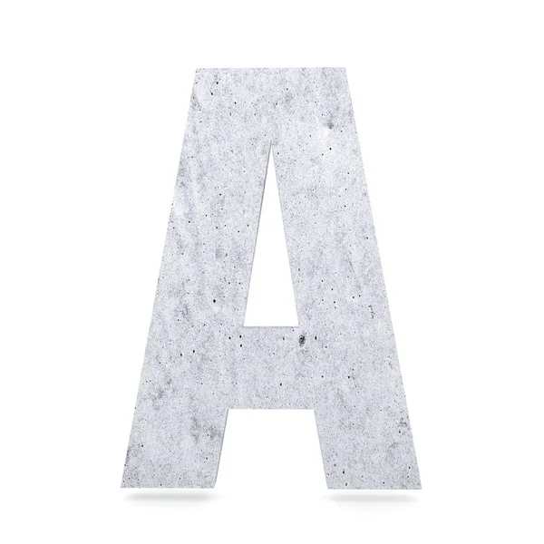3d 装饰混凝土字母表, 大写字母 A — 图库照片