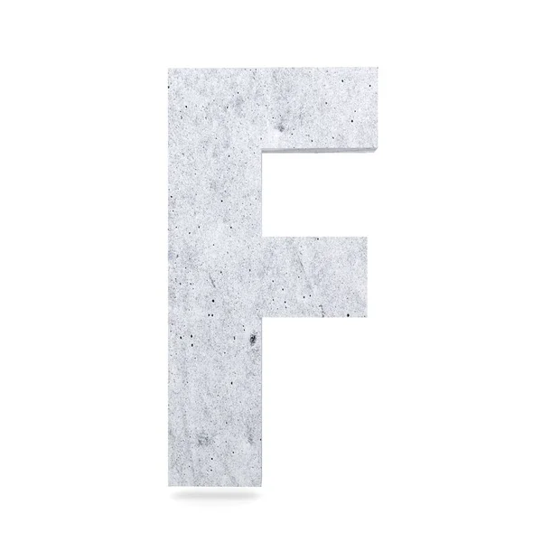 3d 装饰混凝土字母表, 大写字母 F — 图库照片