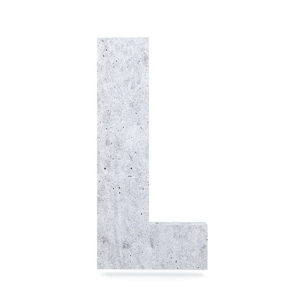 Alfabeto de concreto decorativo 3D, letra maiúscula L — Fotografia de Stock
