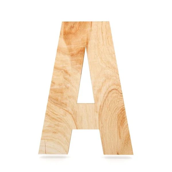 Alfabeto decorativo 3D de madera, letra mayúscula A — Foto de Stock