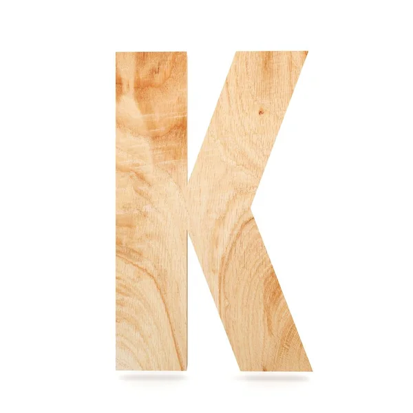 3 d の装飾的な木製アルファベット、大文字 K — ストック写真