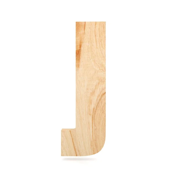Alphabet décoratif 3D en bois, lettre majuscule J — Photo