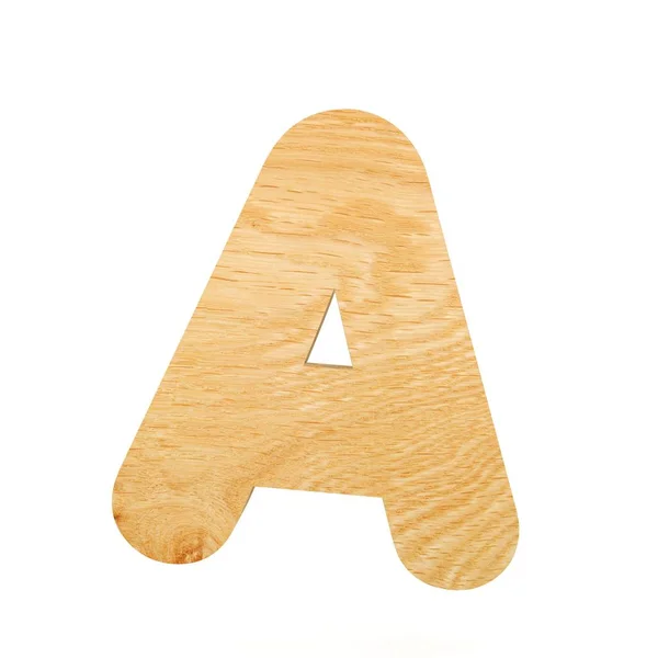 Alphabet décoratif 3D en bois, lettre majuscule A — Photo