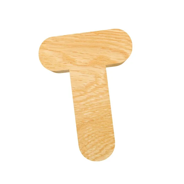 Alfabeto decorativo 3D de madera, letra mayúscula T —  Fotos de Stock