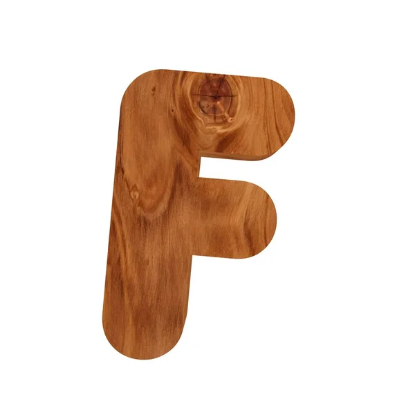 3D διακοσμητικά ξύλινα αλφάβητο, κεφαλαίο γράμμα F — Φωτογραφία Αρχείου