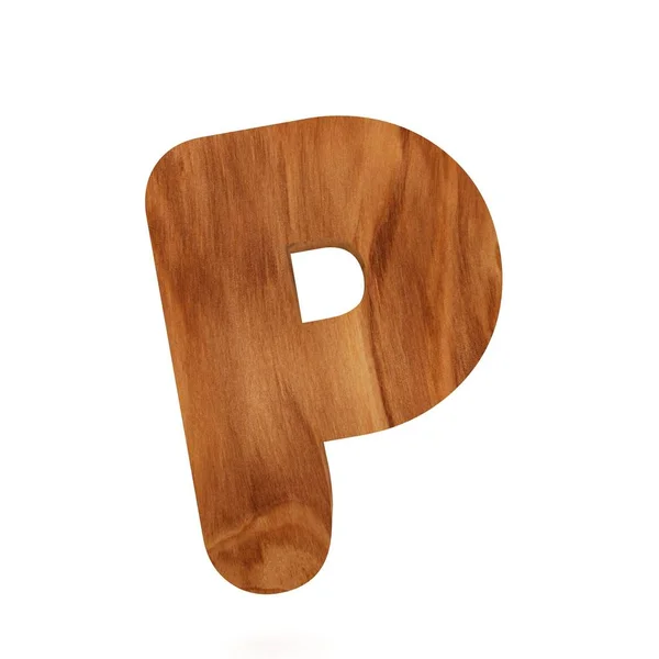 3D декоративні дерев'яні алфавіт, літери П — стокове фото