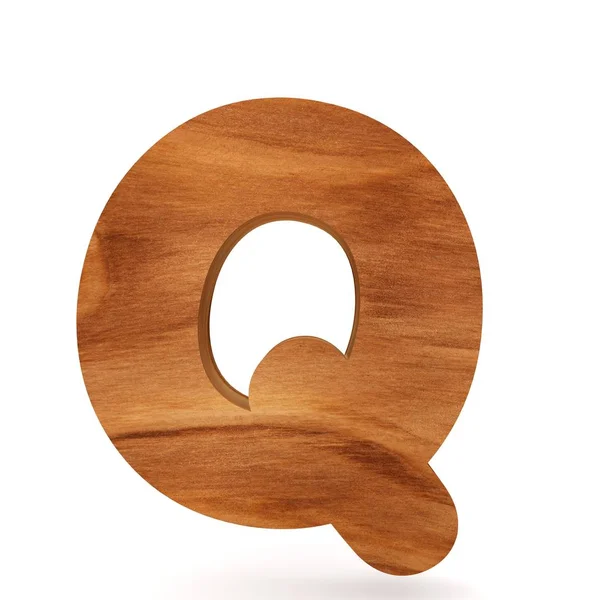 3D декоративный деревянный алфавит, заглавная буква Q — стоковое фото
