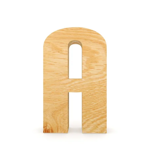 Alfabet ozdobny 3D drewniane, litera A — Zdjęcie stockowe