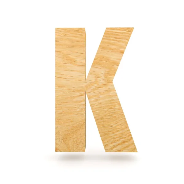 3D dekoratif ahşap alfabe, büyük harf K — Stok fotoğraf