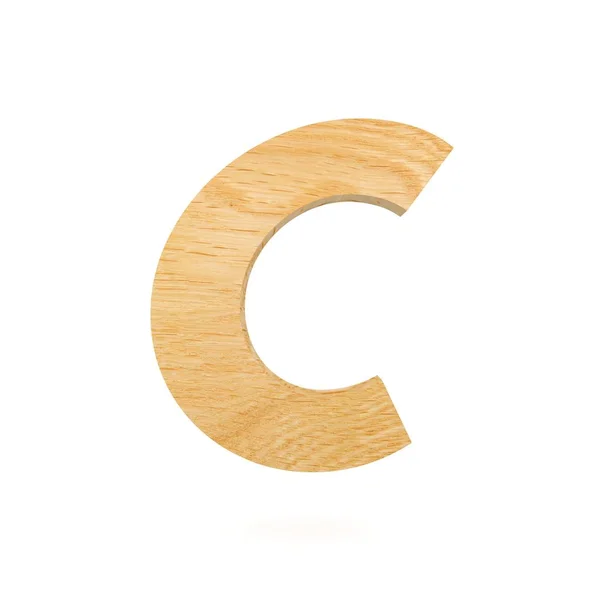 Alfabeto de madeira decorativo 3D, letra maiúscula C — Fotografia de Stock
