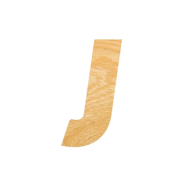 Alfabeto de madeira decorativo 3D, letra maiúscula J — Fotografia de Stock