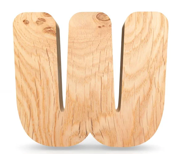 3D dekoratif ahşap alfabe, büyük harf W