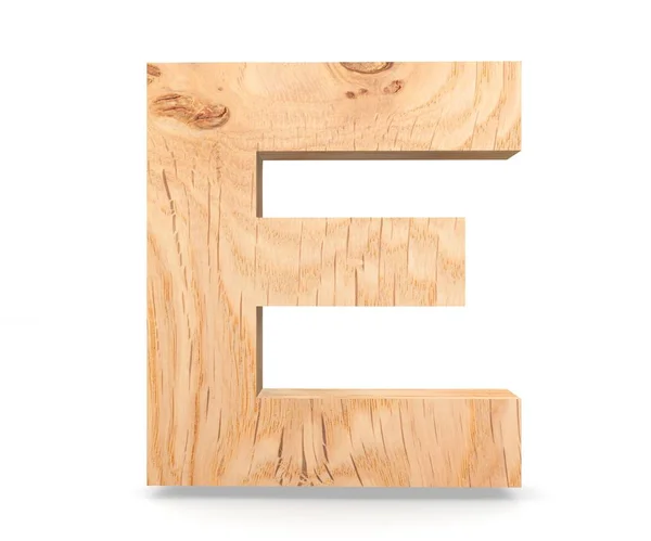 3 d の装飾的な木製アルファベット、大文字 E — ストック写真