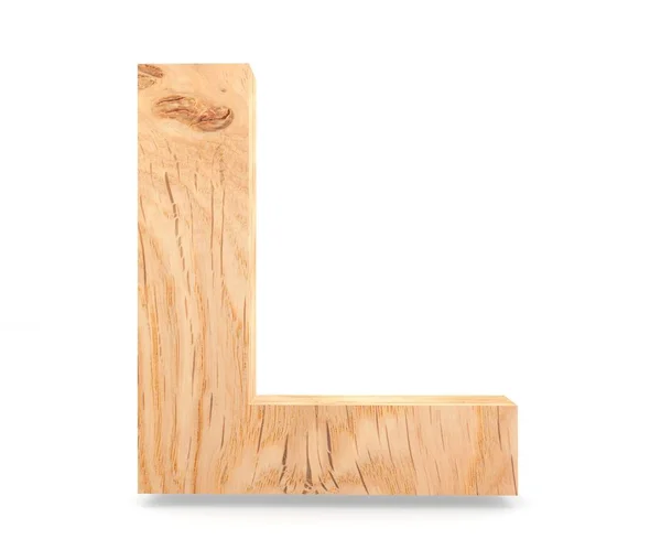 3D decoratieve houten alfabet, hoofdletter L — Stockfoto