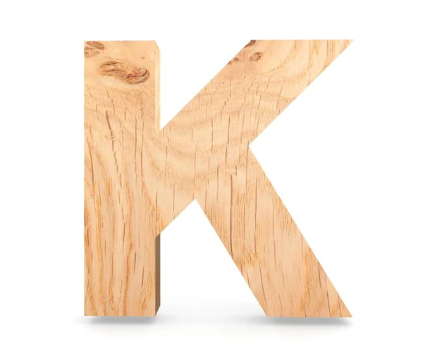 3D dekoratif ahşap alfabe, büyük harf K — Stok fotoğraf