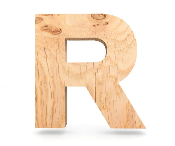 3D декоративный деревянный алфавит, заглавная буква R — стоковое фото