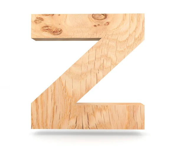 Alfabeto de madeira decorativo 3D, letra maiúscula Z — Fotografia de Stock