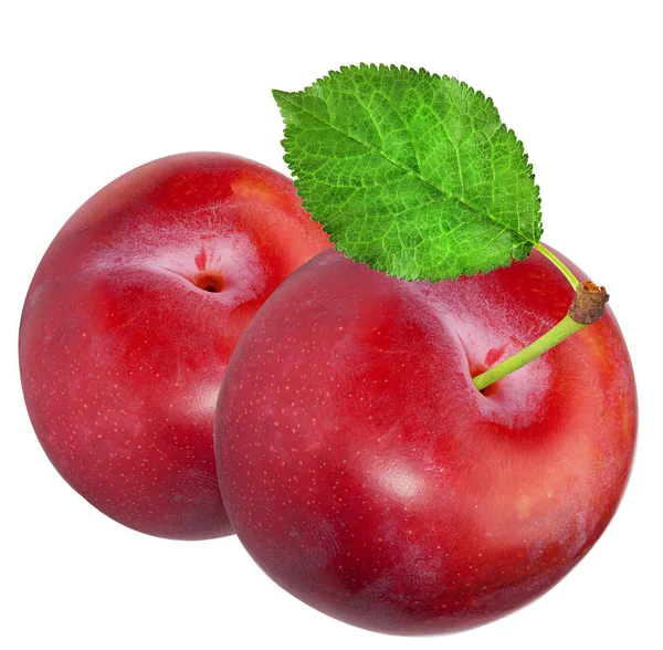 Plum fruit on a white. File contains clipping paths. — Stock Photo, Image