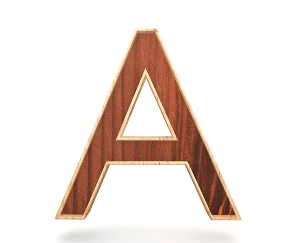 Alfabeto de madeira decorativo 3D, letra maiúscula A — Fotografia de Stock