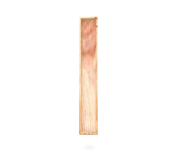 Chiffre d'alphabet en bois décoratif un symbole - 1. Illustration de rendu 3D. Isolé sur fond blanc — Photo