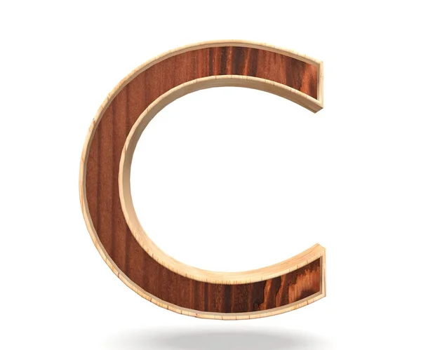 3D декоративный деревянный алфавит, заглавная буква С — стоковое фото