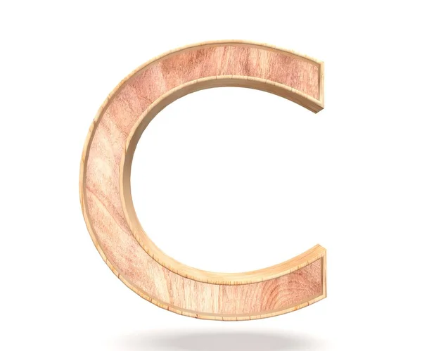Alfabet kayu dekoratif 3D, huruf kapital C — Stok Foto