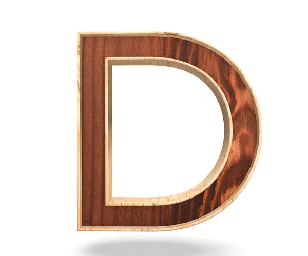 3D dekorativa trä alfabetet versalt D — Stockfoto