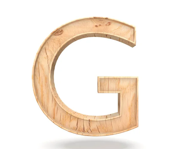 3D decorative wooden Alphabet, capital letter G — Stock Photo, Image