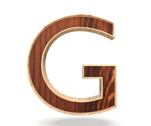 3D decorative wooden Alphabet, capital letter G — Stock Photo, Image