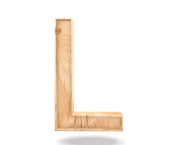 3D decorative wooden Alphabet, capital letter L — Stock Photo, Image