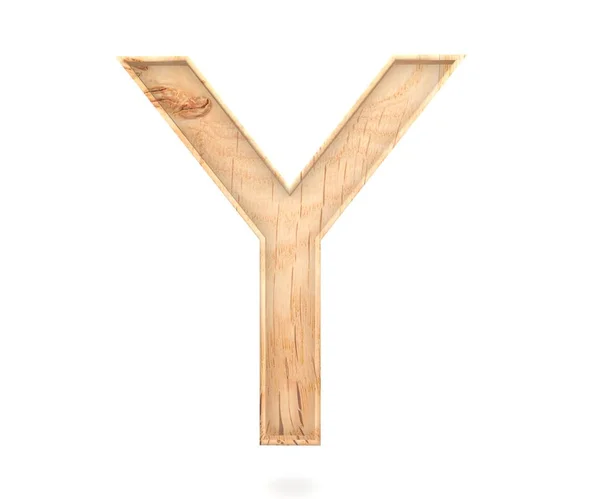3 d の装飾的な木製アルファベット、大文字 Y — ストック写真
