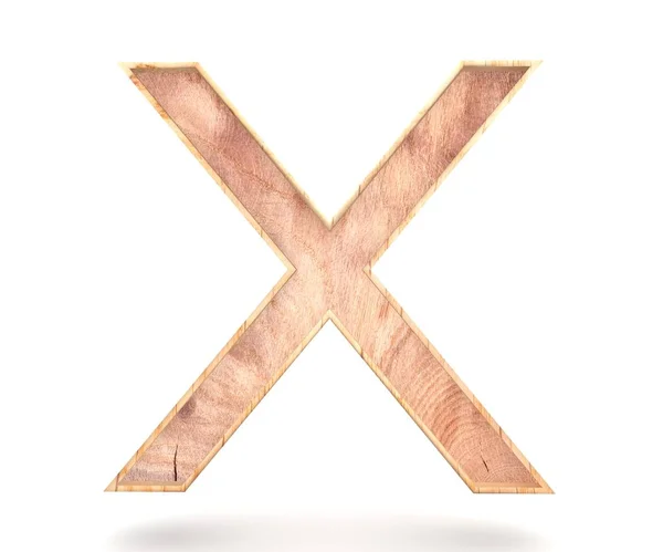 Alfabeto de madeira decorativo 3D, letra maiúscula X — Fotografia de Stock