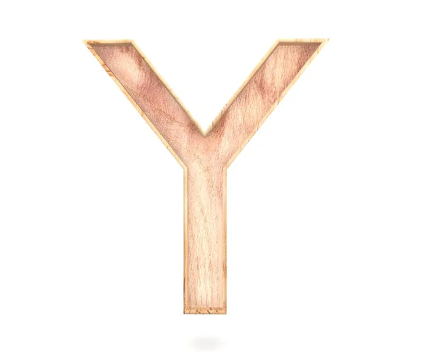 3D decorative wooden Alphabet, capital letter Y — Stock Photo, Image