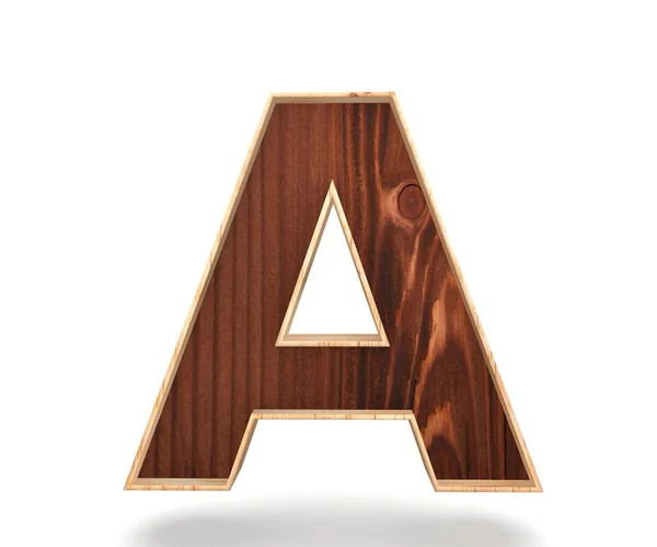 Alfabeto de madeira decorativo 3D, letra maiúscula A — Fotografia de Stock