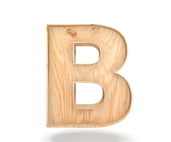 Alfabet kayu dekoratif 3D, huruf kapital B — Stok Foto