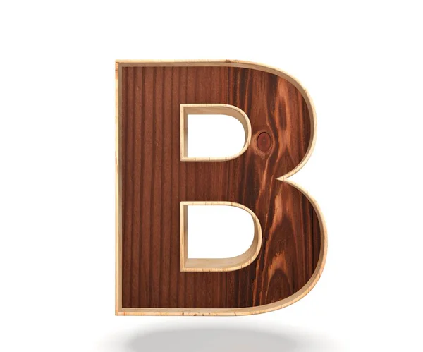 3D decorative wooden Alphabet, capital letter B — Stock Photo, Image